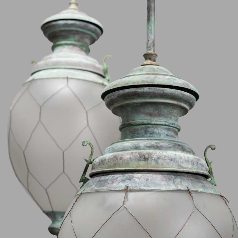 Large Gas Pendant Lights, XIXth Style - Image 2