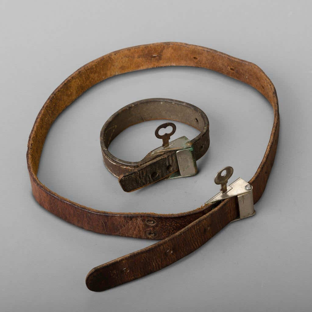 Two Leather Psychiatrics Restraints with keys