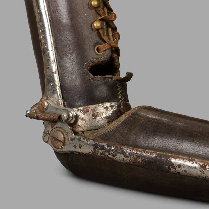 Leather prosthetic arm with hook and ring, c. 1920 - Image 4