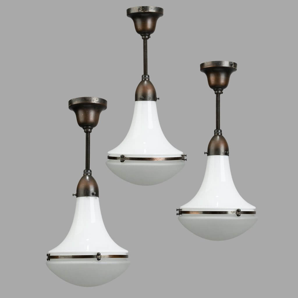 Three Suspension Lights by Peter BEHRENS, around 1930