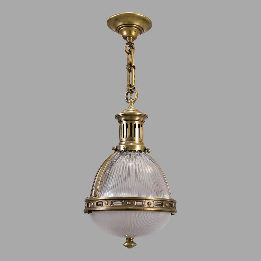 Holophane Bronze Pendant Lamp c. 1920