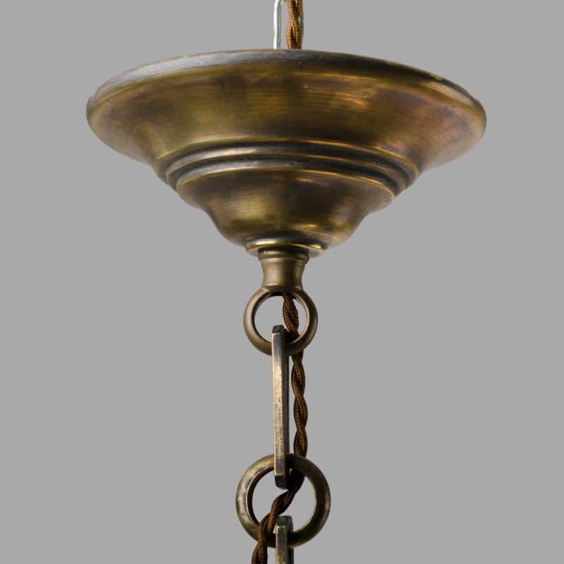 Holophane Brass Pendant Light circa 1920 - Image 3