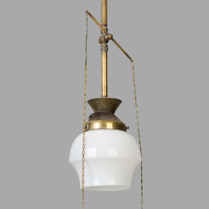 Small Late XIXth Century Brass Gas Suspension - Image 3