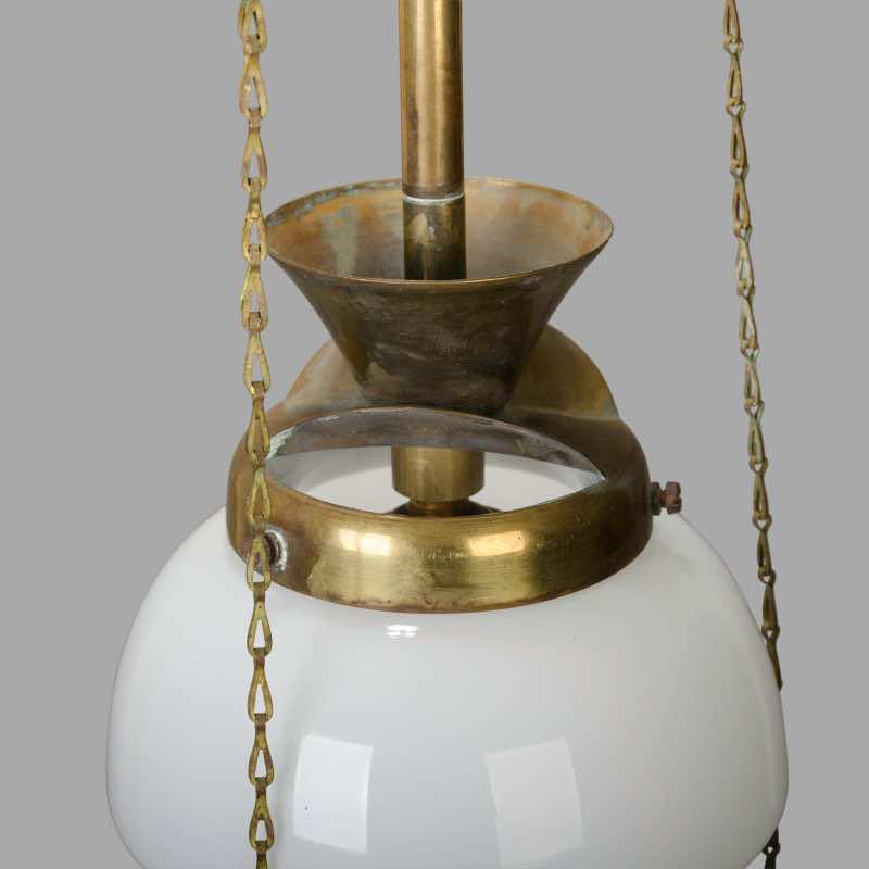 Small Late XIXth Century Brass Gas Suspension - Image 4