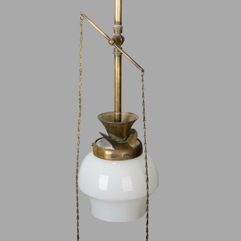 Small Late XIXth Century Brass Gas Suspension - Image 5