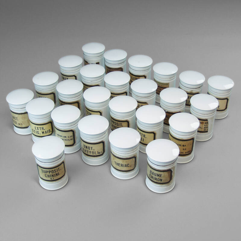 XIXth C. Porcelain Lidded Apothecary Jars - Image 3