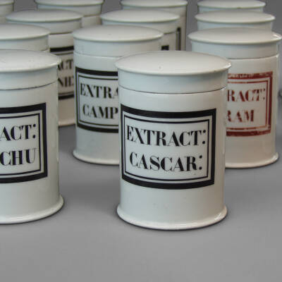 XIXth C. Porcelain Lidded Apothecary Jars