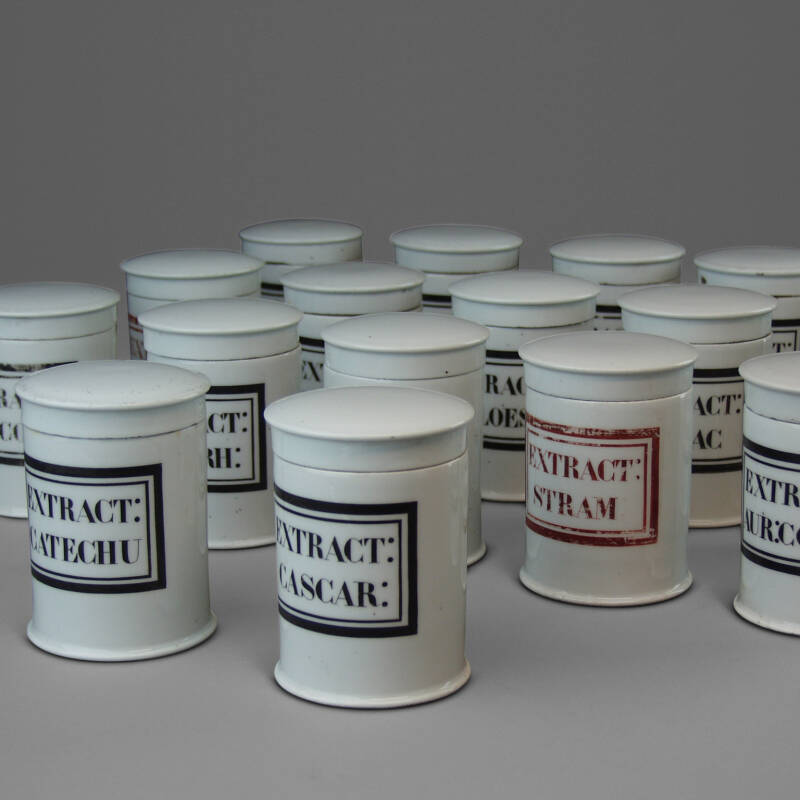 XIXth C. Porcelain Lidded Apothecary Jars - Image 2