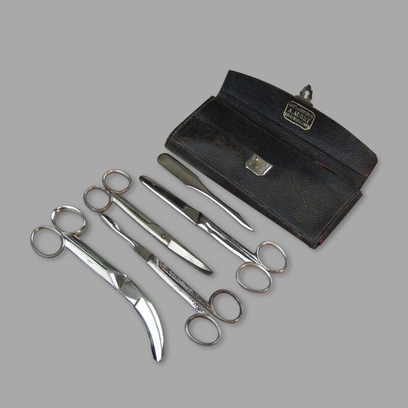 Surgical Cissors Set in Leather Case, XIXth C. - Image 4