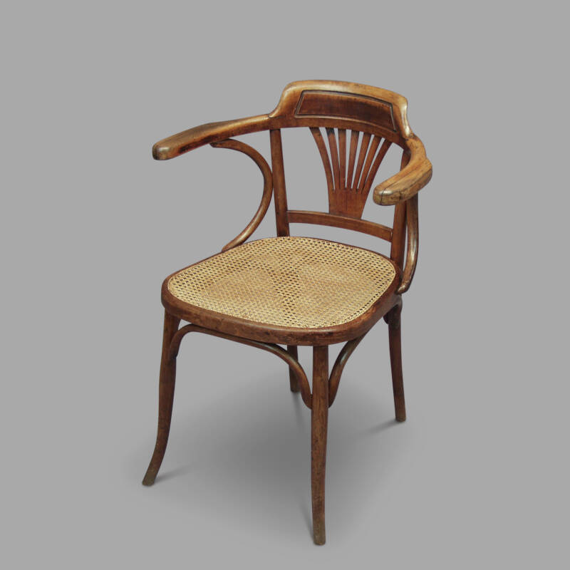 Thonet Caned Seat Office Chair, C.1920-1930