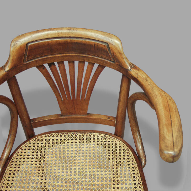 Thonet Caned Seat Office Chair, C.1920-1930 - Image 3