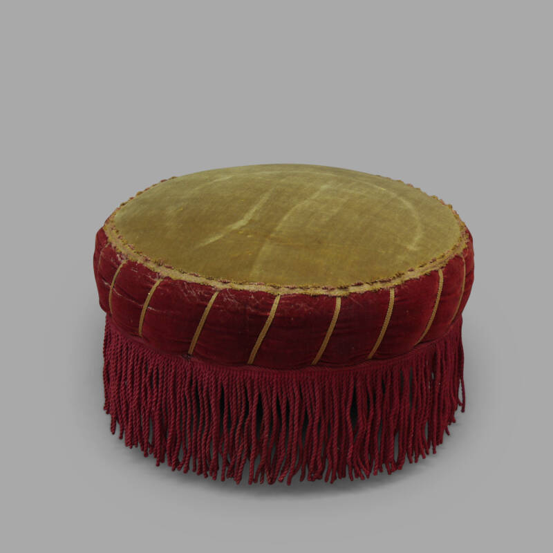 Napoleon III Ottoman in Red and Bronze Velvet