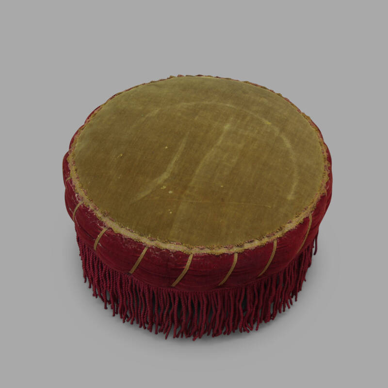 Napoleon III Ottoman in Red and Bronze Velvet - Image 2