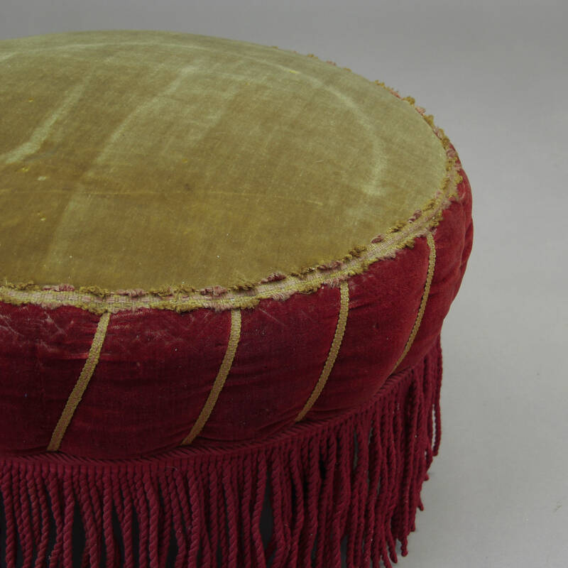 Napoleon III Ottoman in Red and Bronze Velvet - Image 3