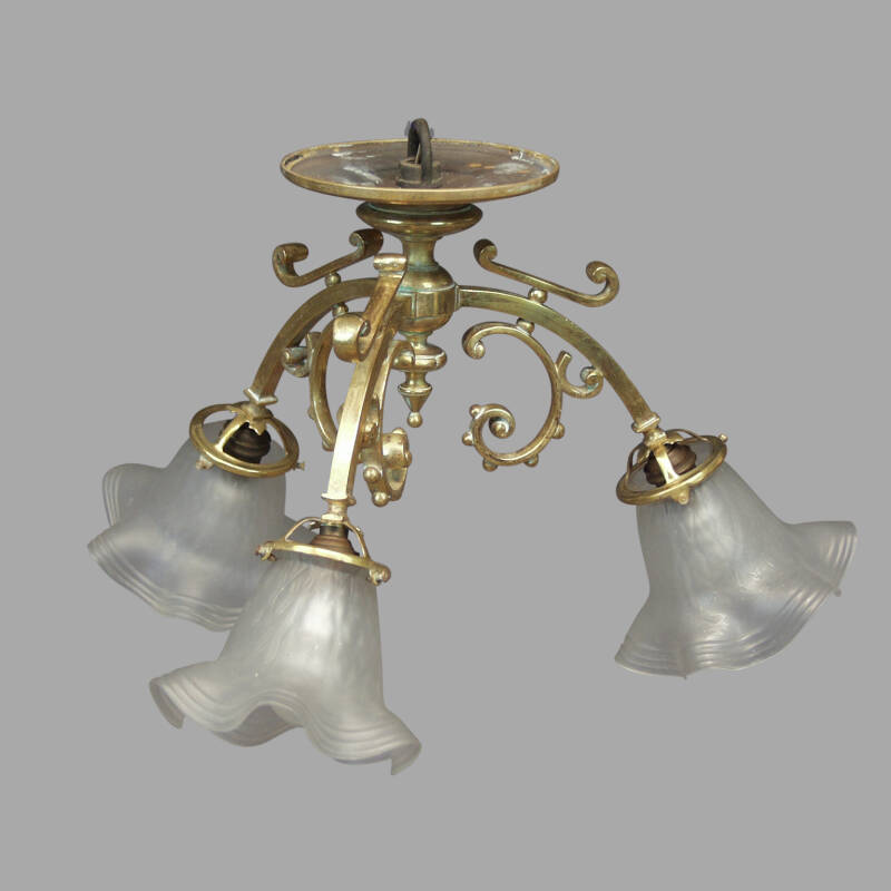 Early XXth C. Three-light ceiling lights - Image 2