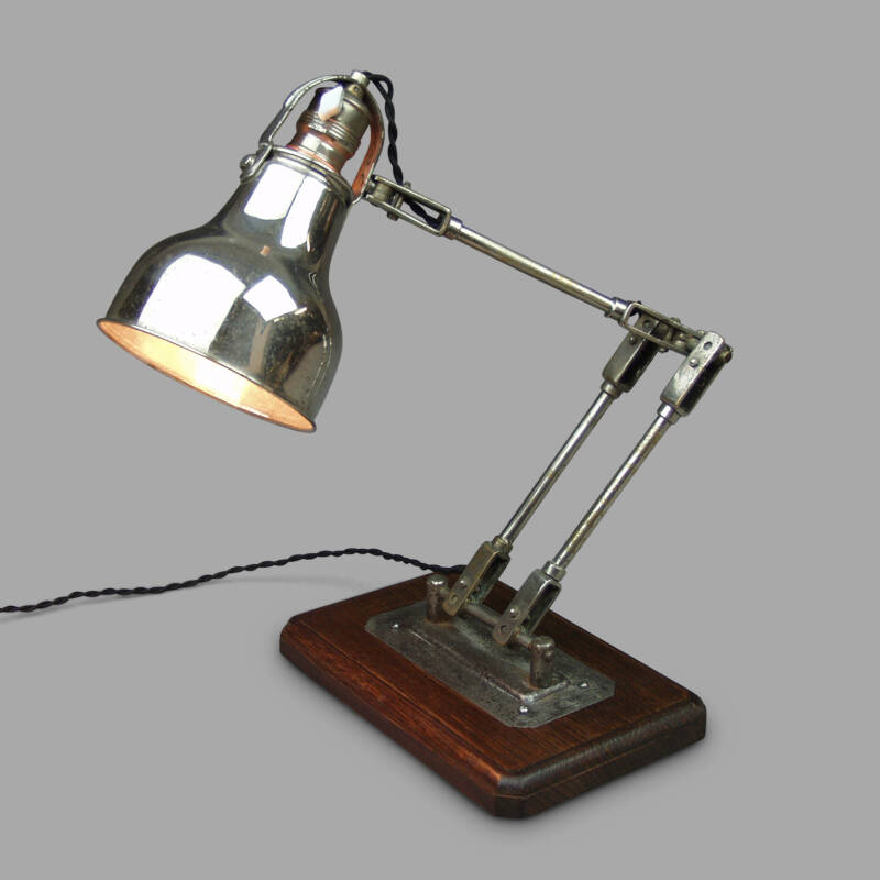 Articulated Lamp in Nickel-Plated Brass and Chrome, C.1930 - Image 2