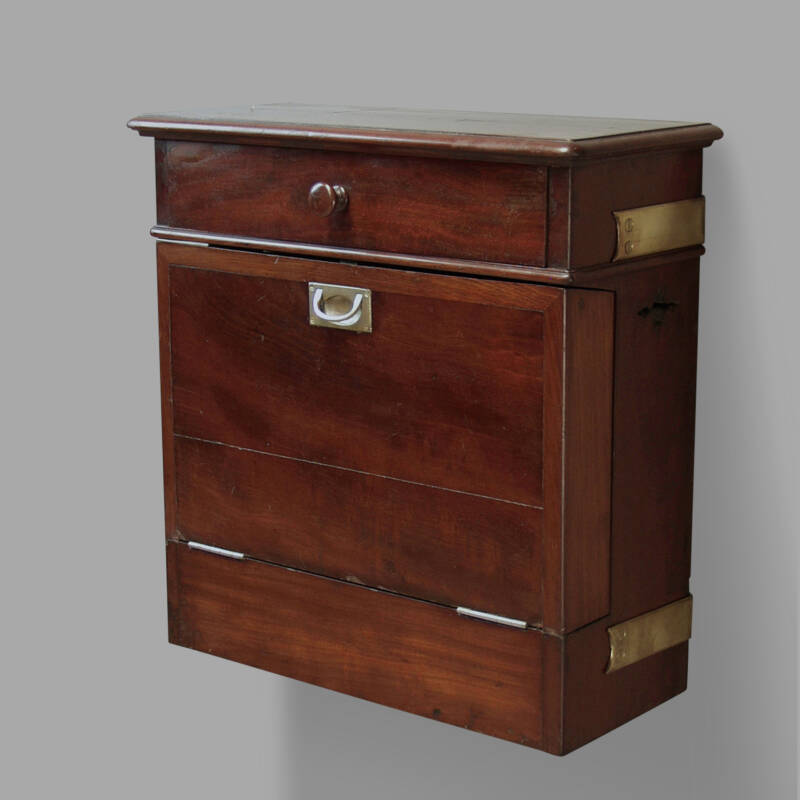 Foldable Wall-Mounted Mahogany Sink, Circa 1900 - Image 4