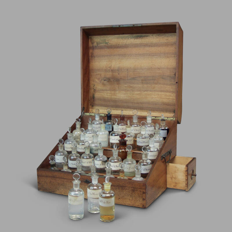 XIXth C. Apothecary Portable Cabinet