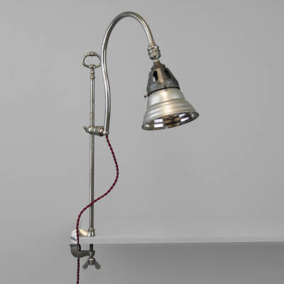 Early 20th C. Adjustable Clamp Desk Lamp