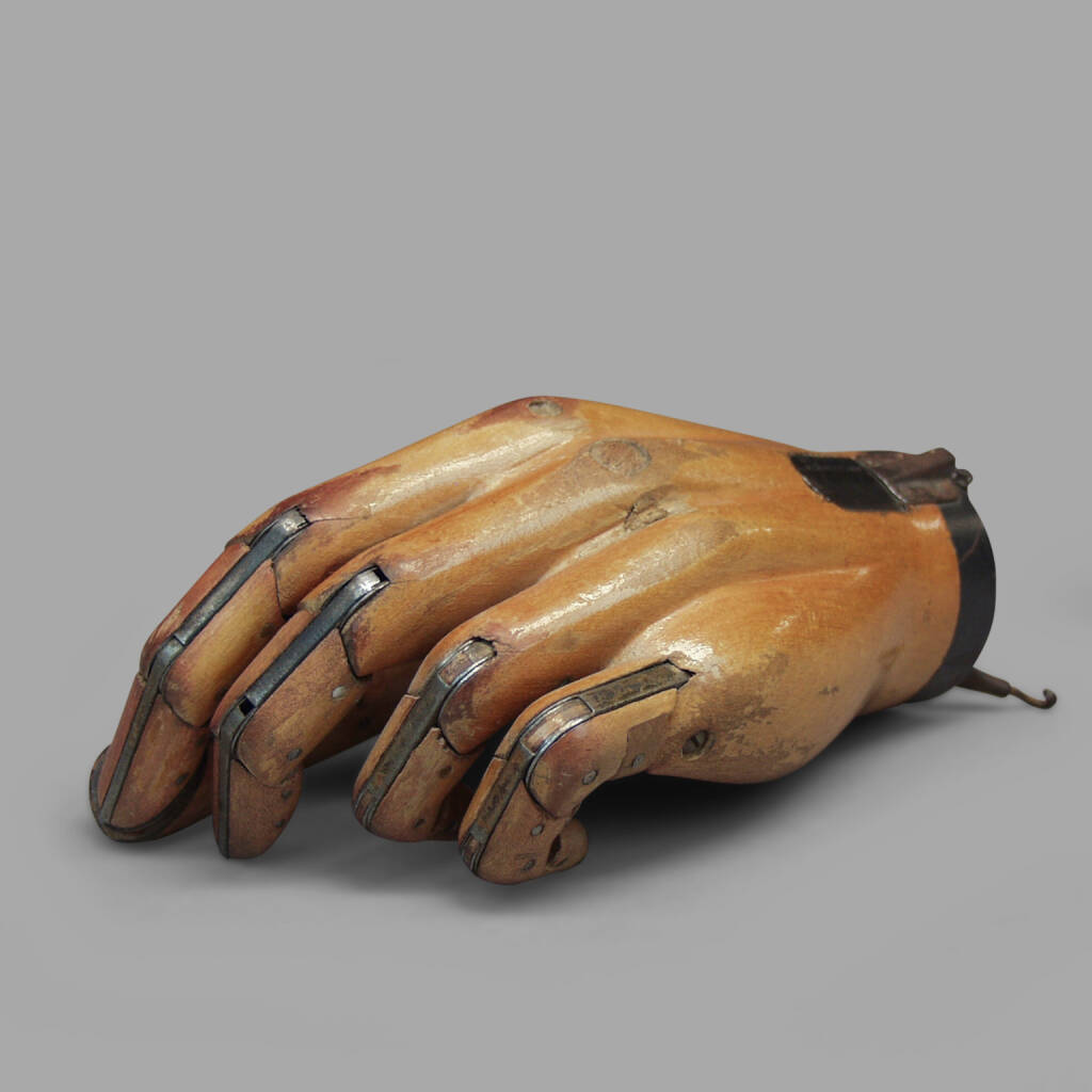 Fully Articulated Wooden Prosthetic Left Hand, C. 1880-1920