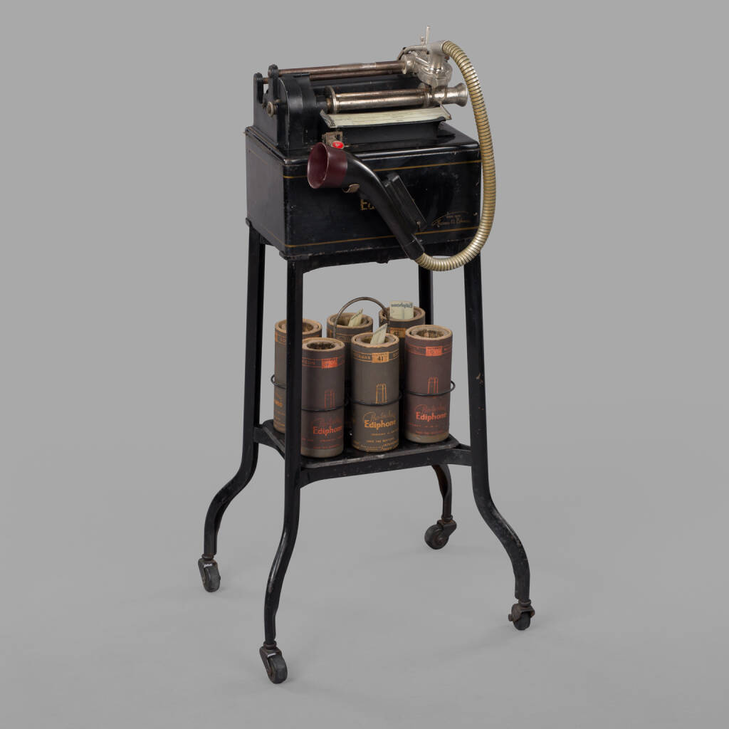 Edison “Ediphone” wax-cylinder dictation machine on stand, circa 1920–1930